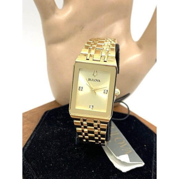 Bulova Women’s Watch 97P140 Quartz Diamond Dial Gold Stainless Steel CHIP - Picture 1 of 14
